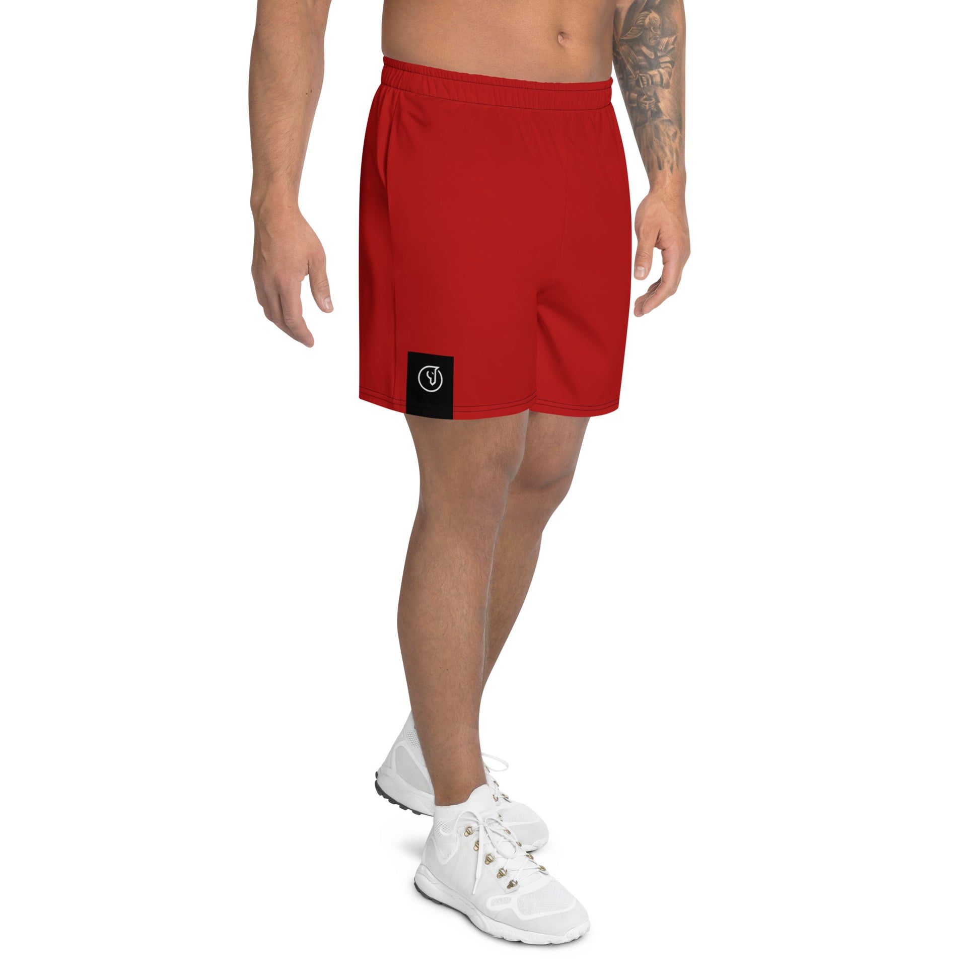 men's athletic long shorts corsa red 