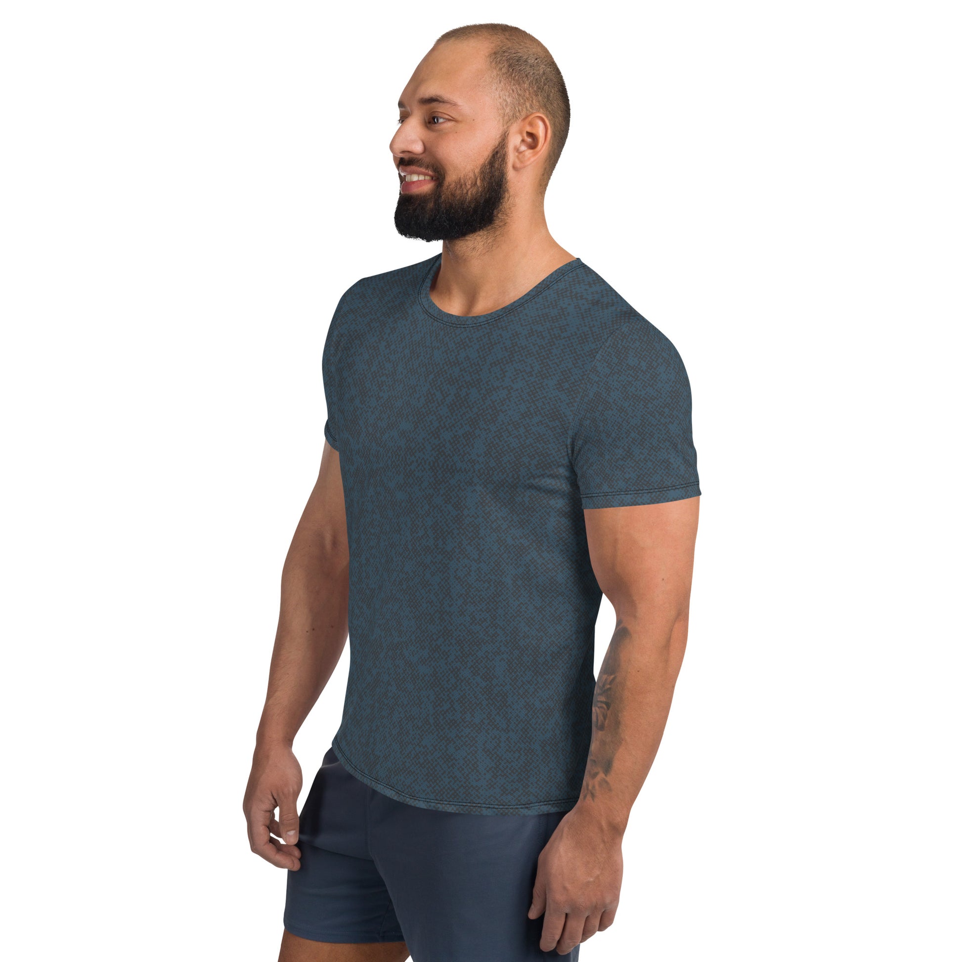 men's athletic mesh t-shirt pattens blue