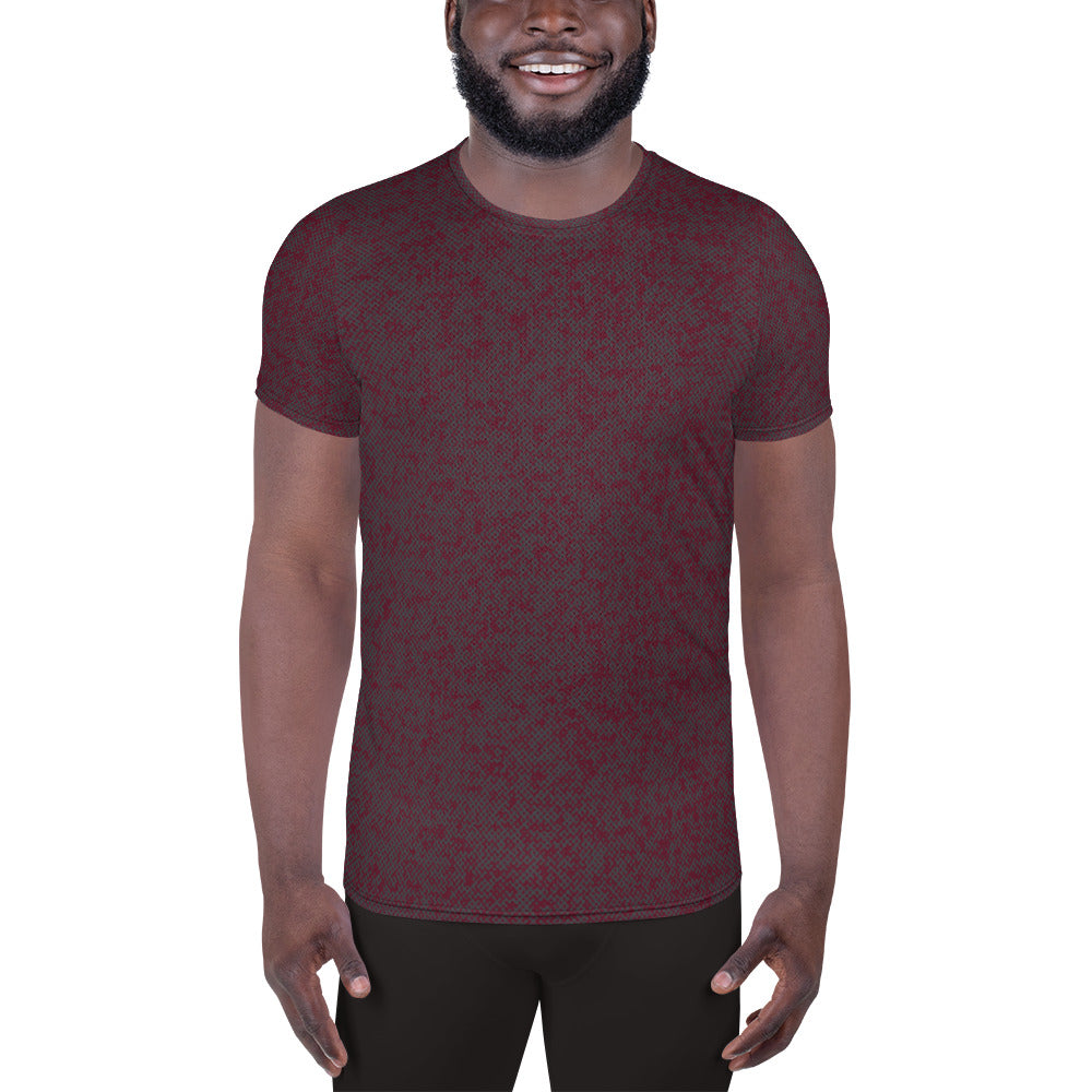 athletic men's mesh t-shirt pattens red 