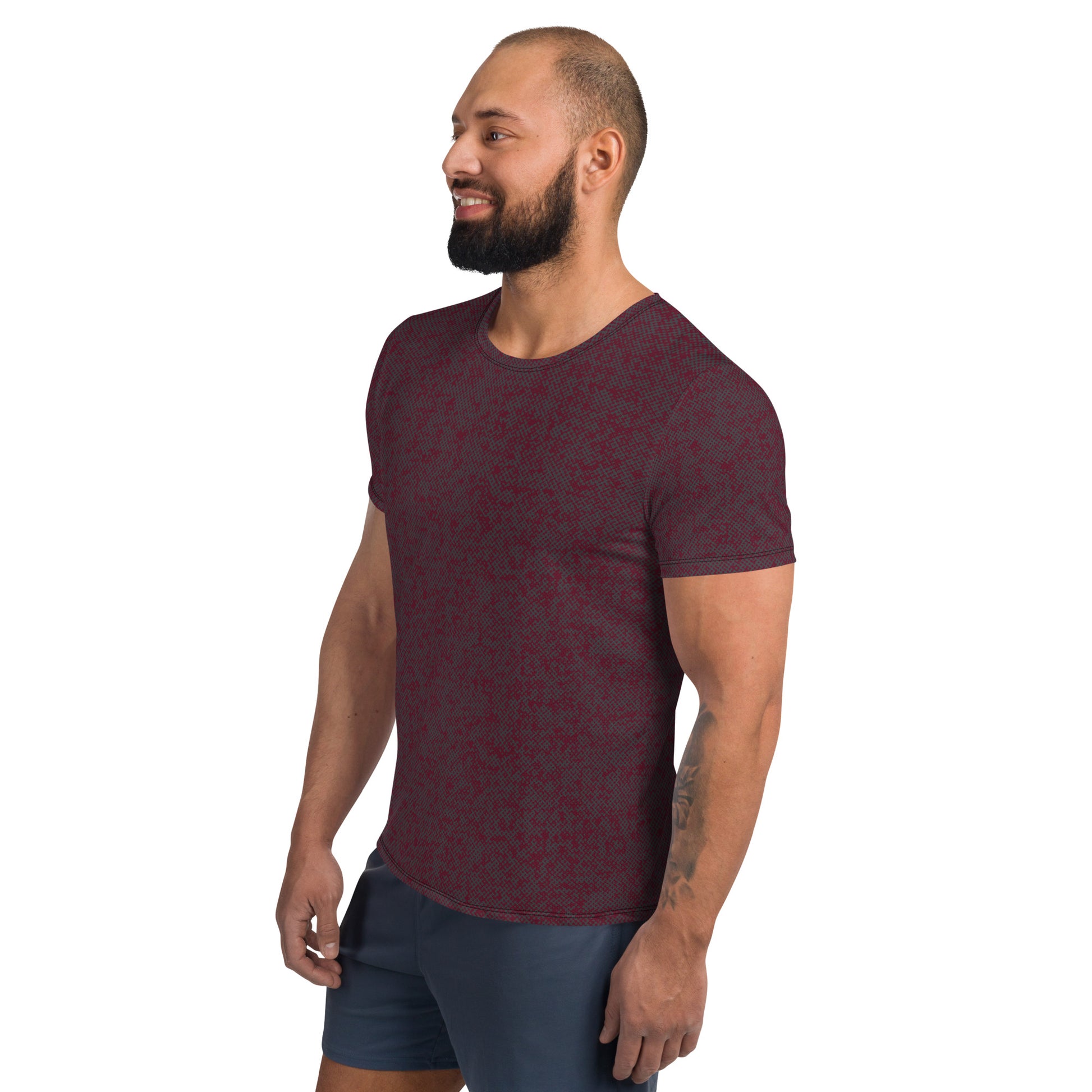 athletic men's mesh t-shirt pattens red 