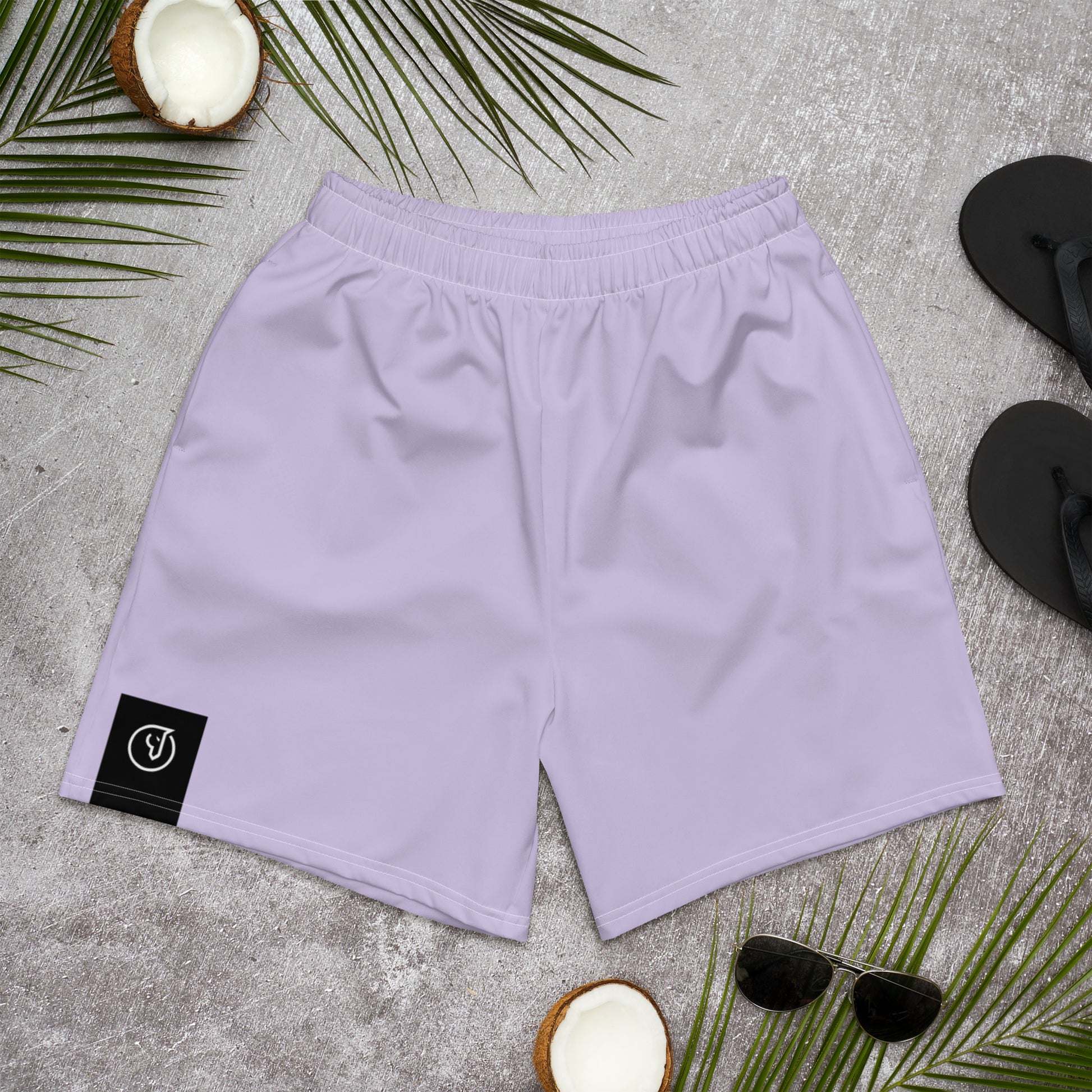 men's athletic shorts long lavender 