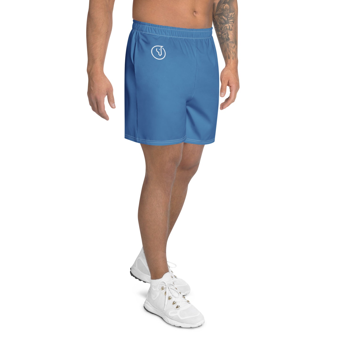 lightweight long gym shorts in blue 