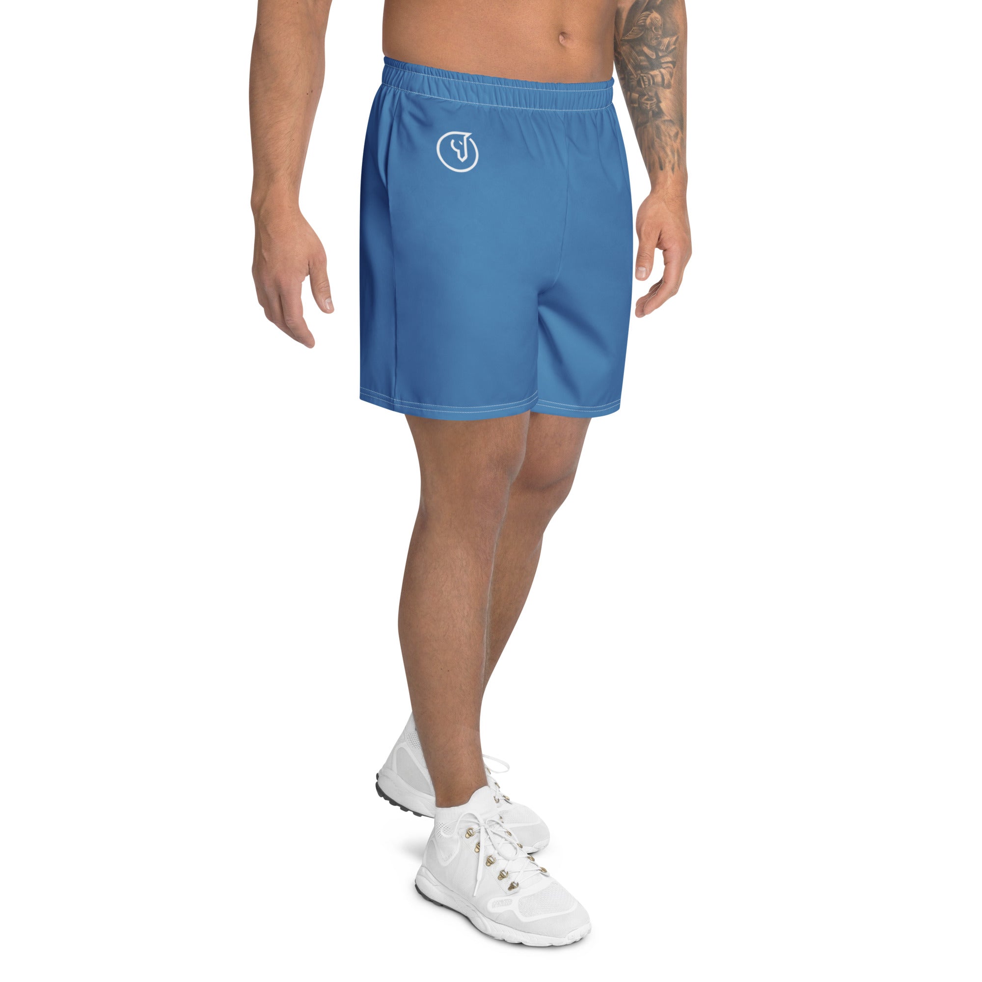 lightweight long gym shorts in blue 