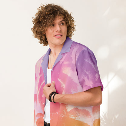 men's button shirt tropical