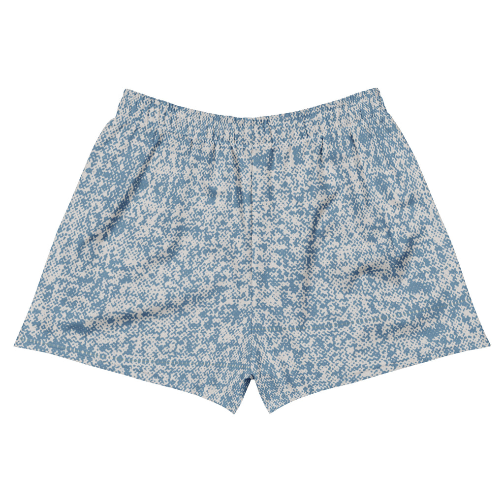 blue camo athletic shorts back view 