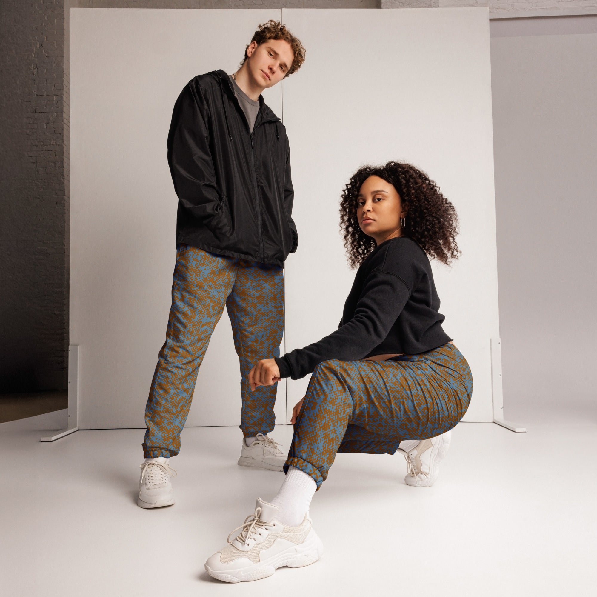 Men's Camo Blue Track Pants - Mirfia
