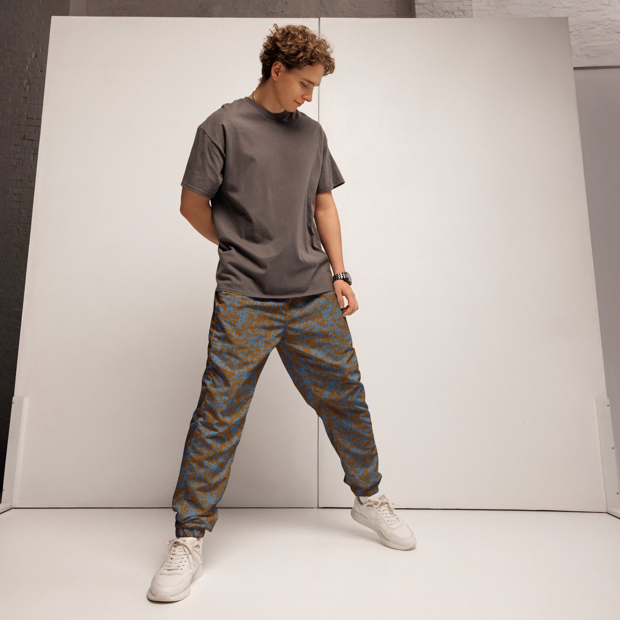 Men's Camo Blue Track Pants - Mirfia
