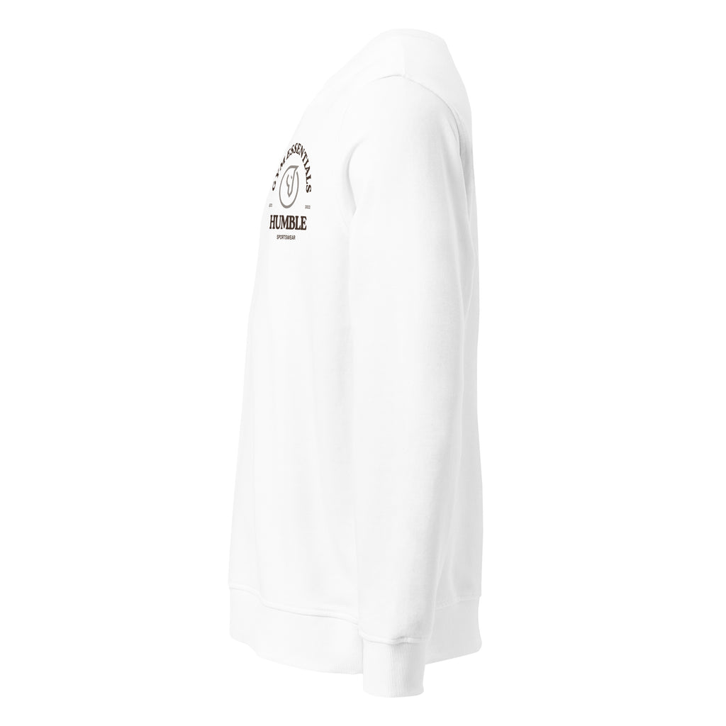 men's gym wear white sweatshirt side view 