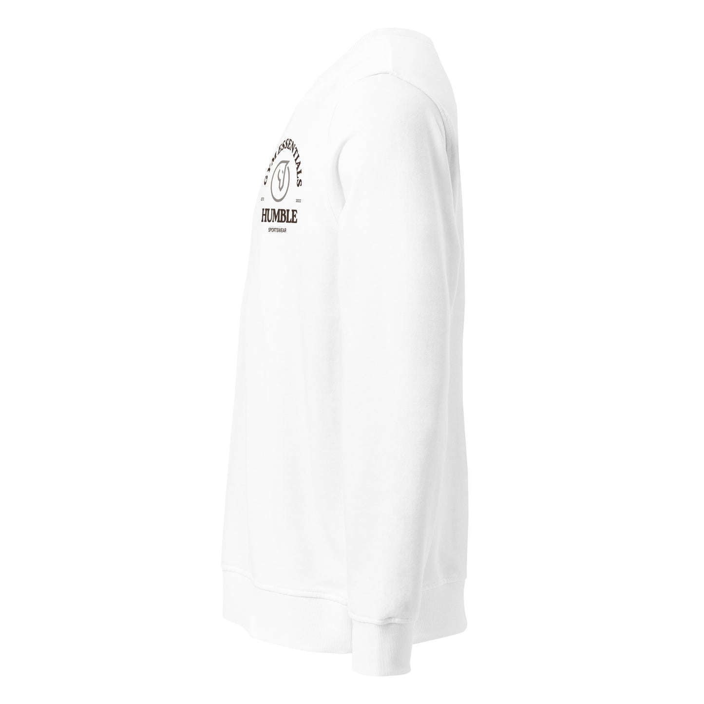 men's gym wear white sweatshirt side view 