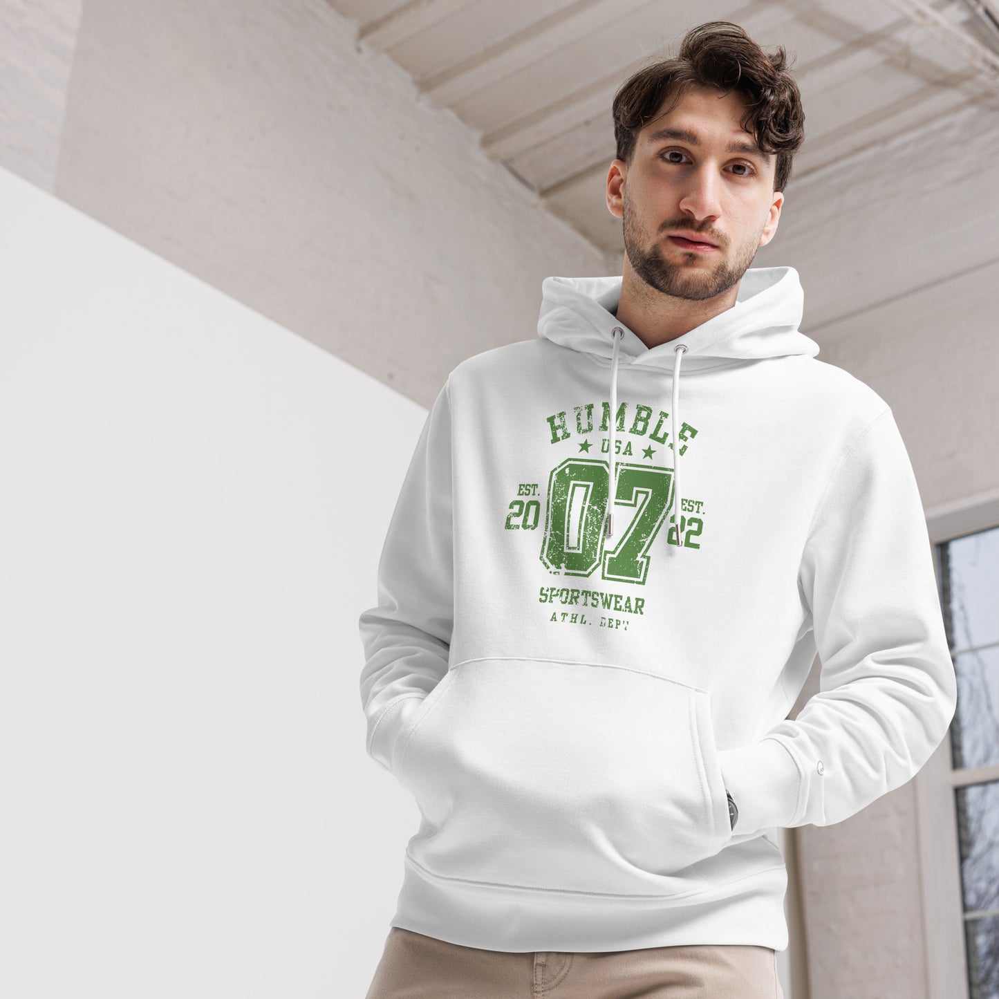 men's white athletic hoodie cotton 