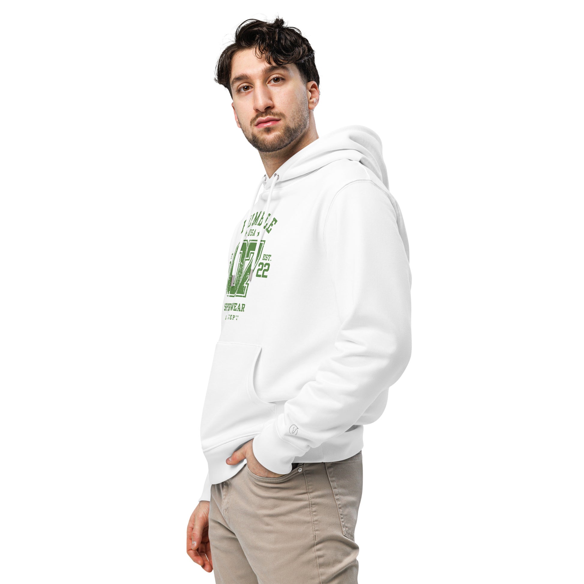 men's white athletic hoodie cotton 