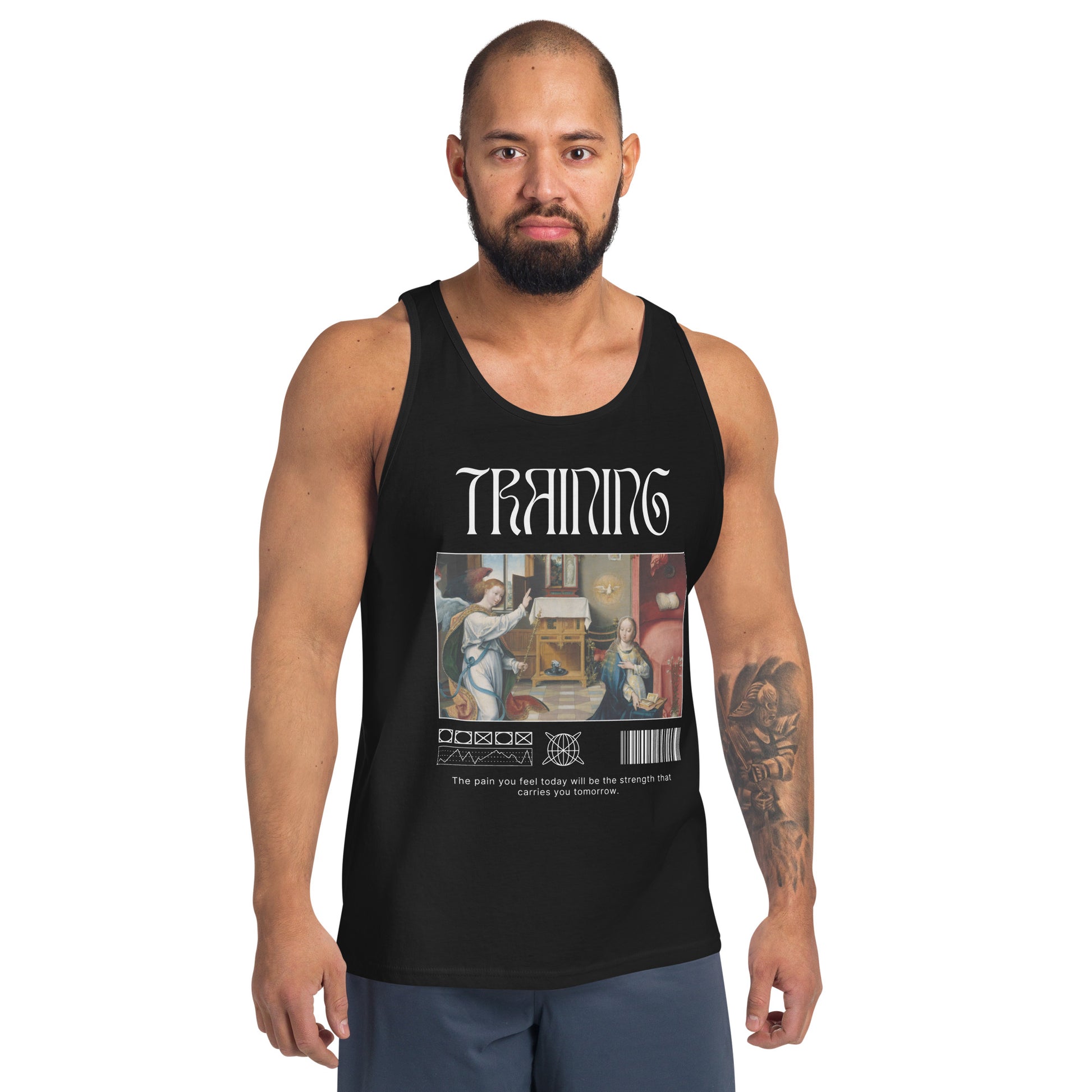 men's cotton tank top black