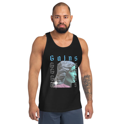 men's cotton tank top black