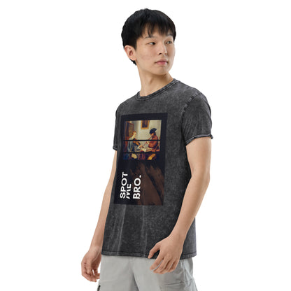 men's denim t-shirt black