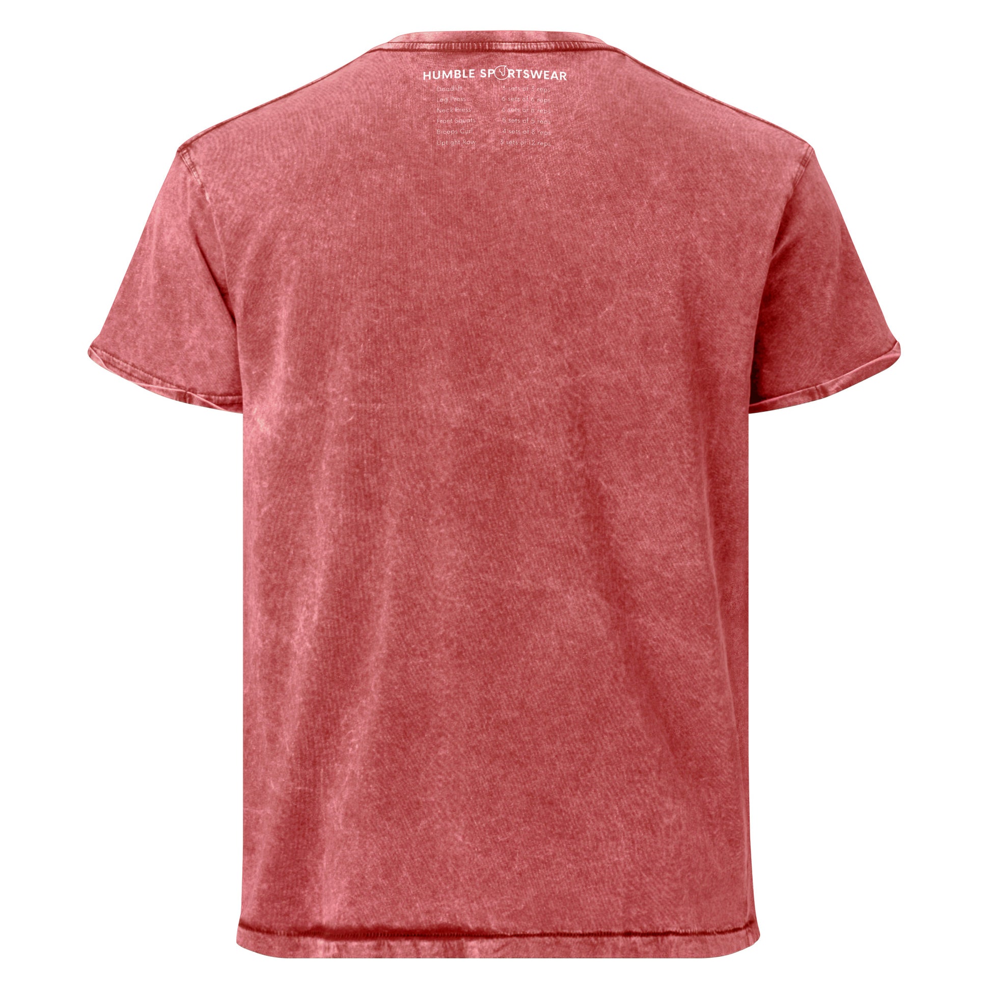 men's denim t-shirt red