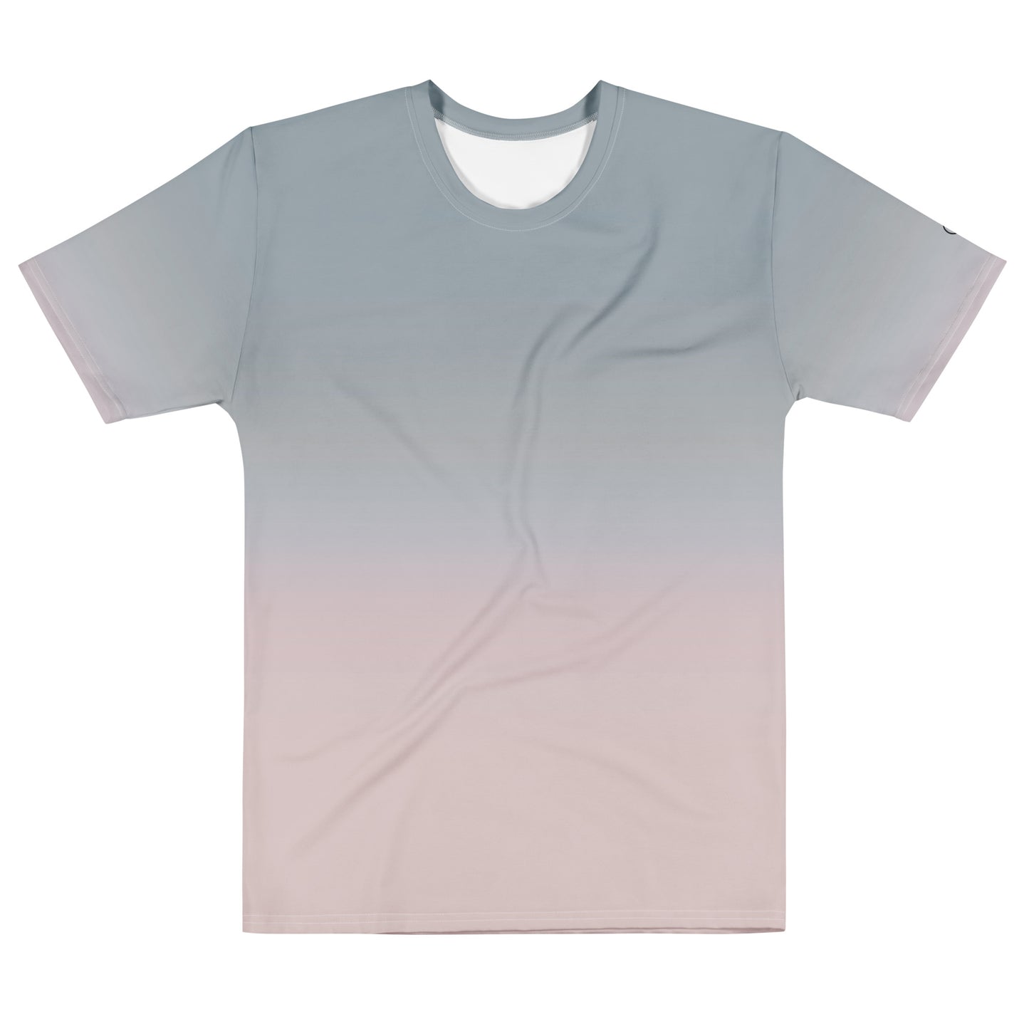 men's gradient blue cotton crew neck t-shirt flat lay