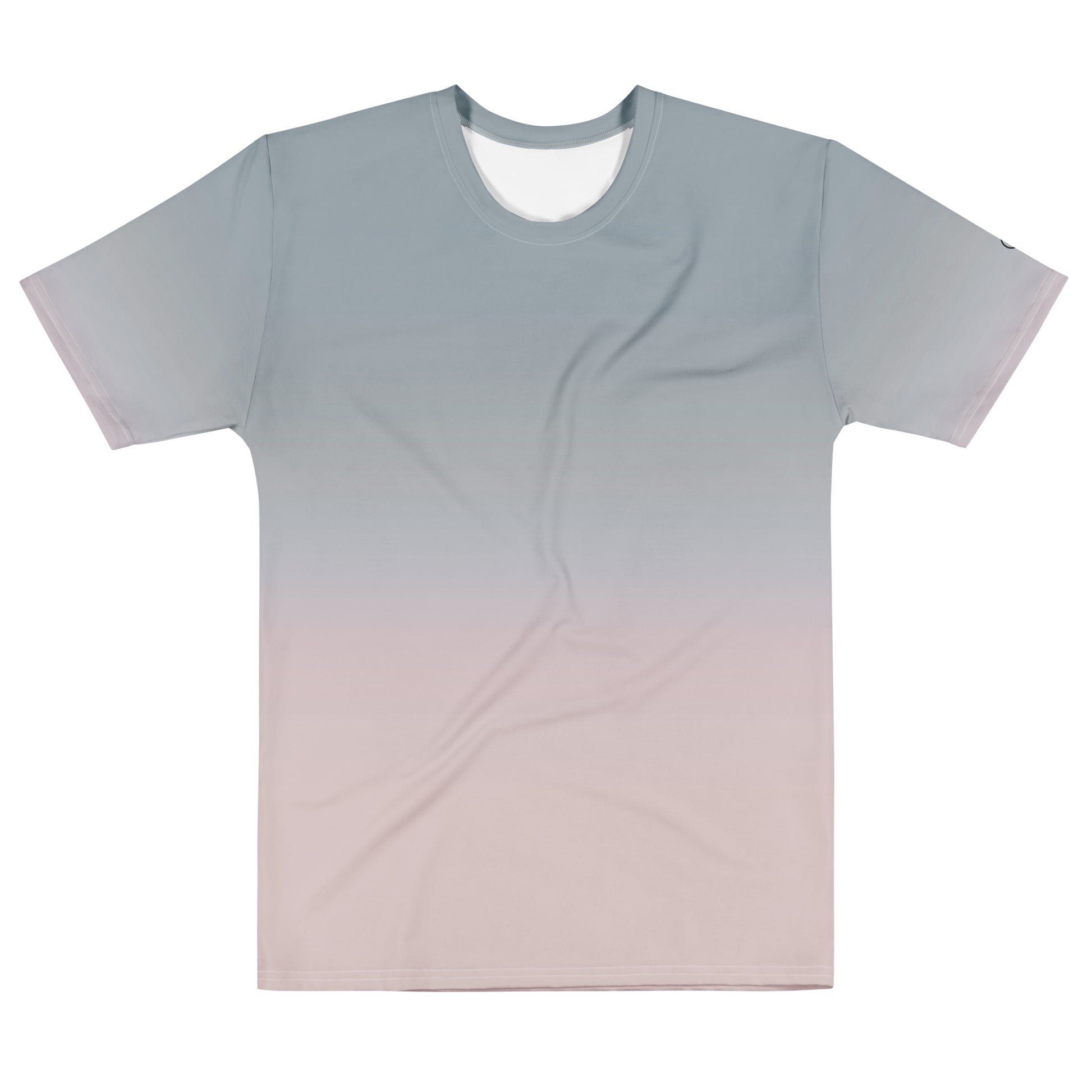 men's gradient blue cotton crew neck t-shirt flat lay