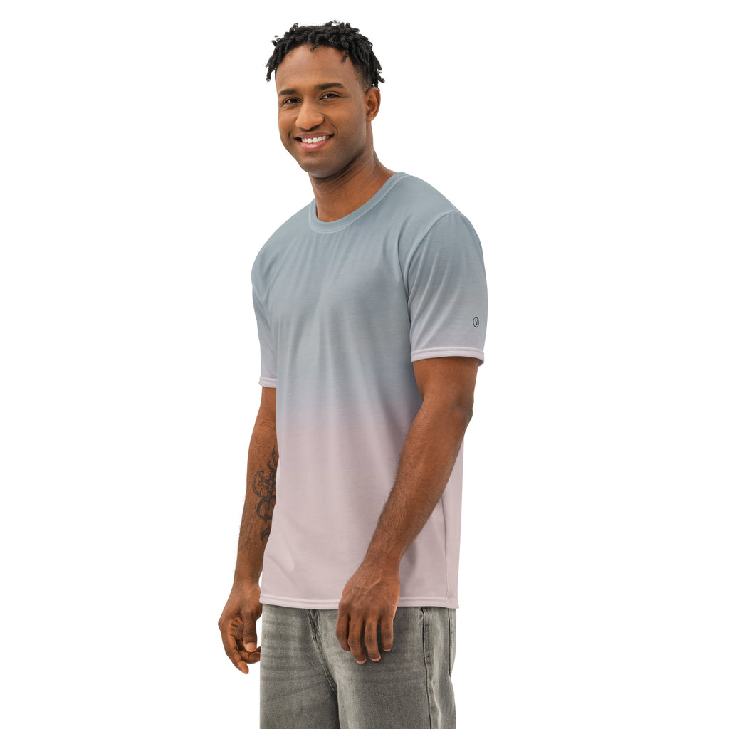 soft ombre blue cotton t-shirt for men