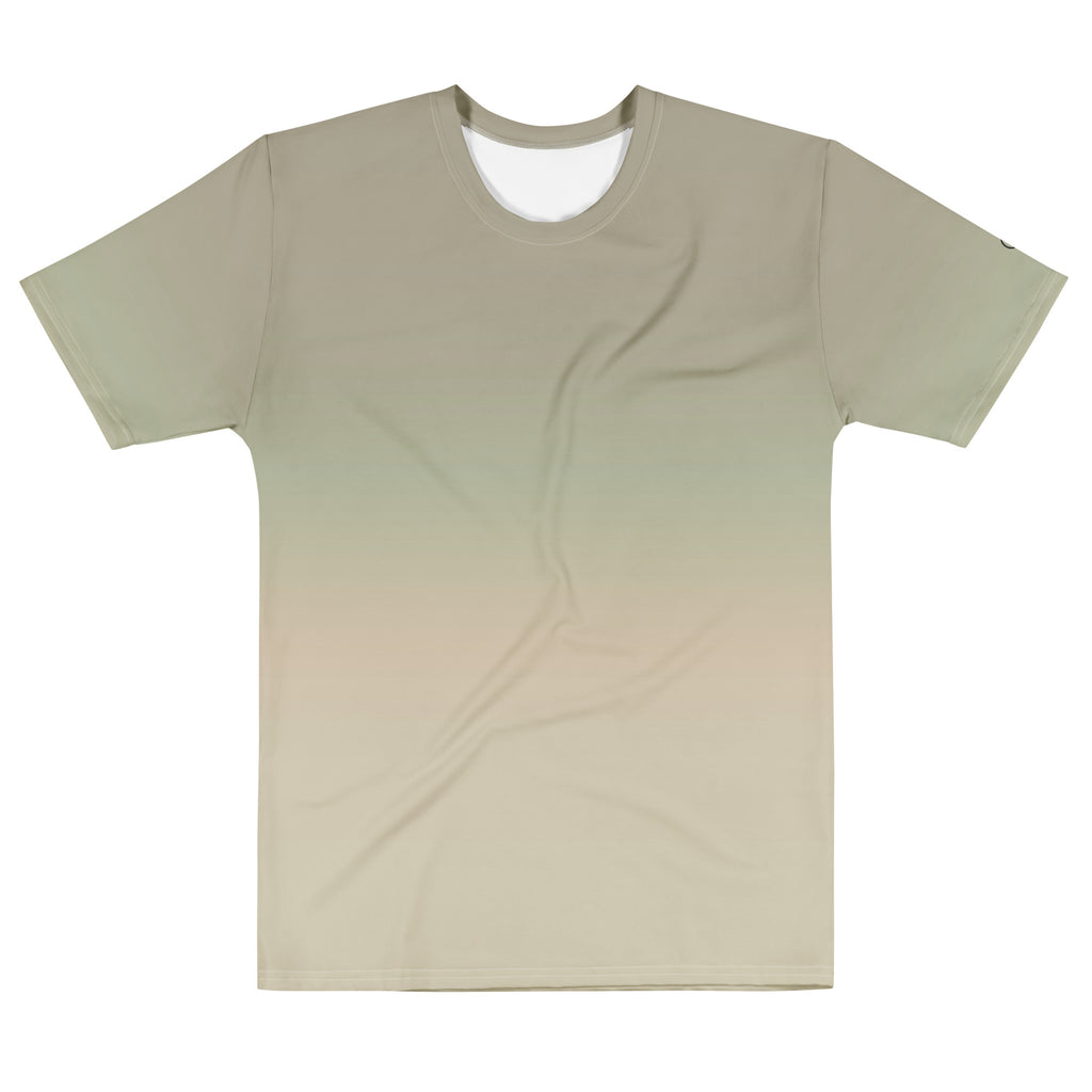 Men’s Gradient Green Cotton Crew Neck T-Shirt - Mirfia