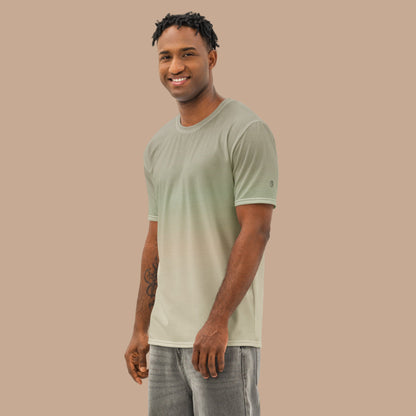 Men’s Gradient Green Cotton Crew Neck T-Shirt - Mirfia