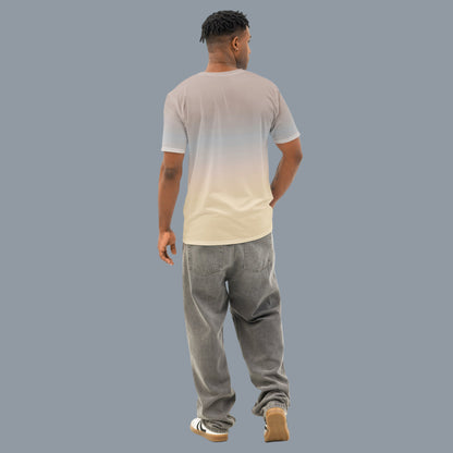 Men’s Gradient Yellow Cotton Crew Neck T-Shirt - Mirfia