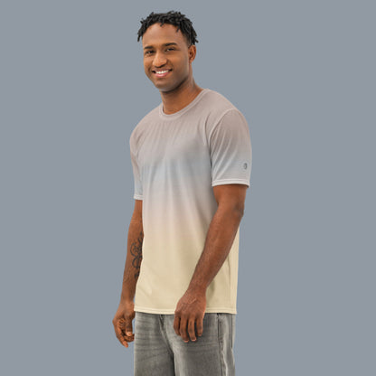 Men’s Gradient Yellow Cotton Crew Neck T-Shirt - Mirfia