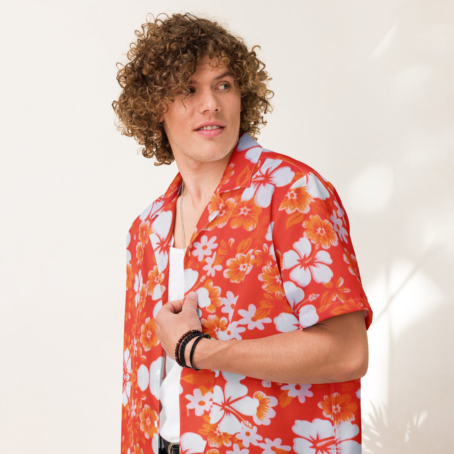 hawaiian floral button shirt