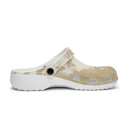 men's lightweight clogs abstract beige with white base