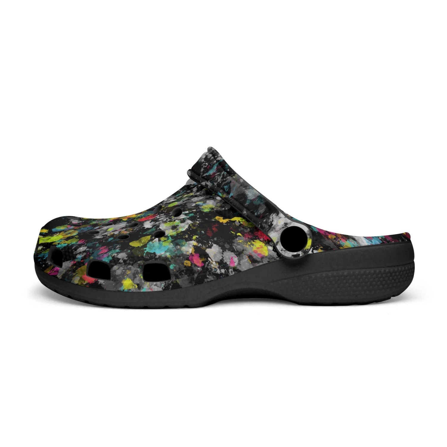 men's lightweight clogs abstract black with arch support 