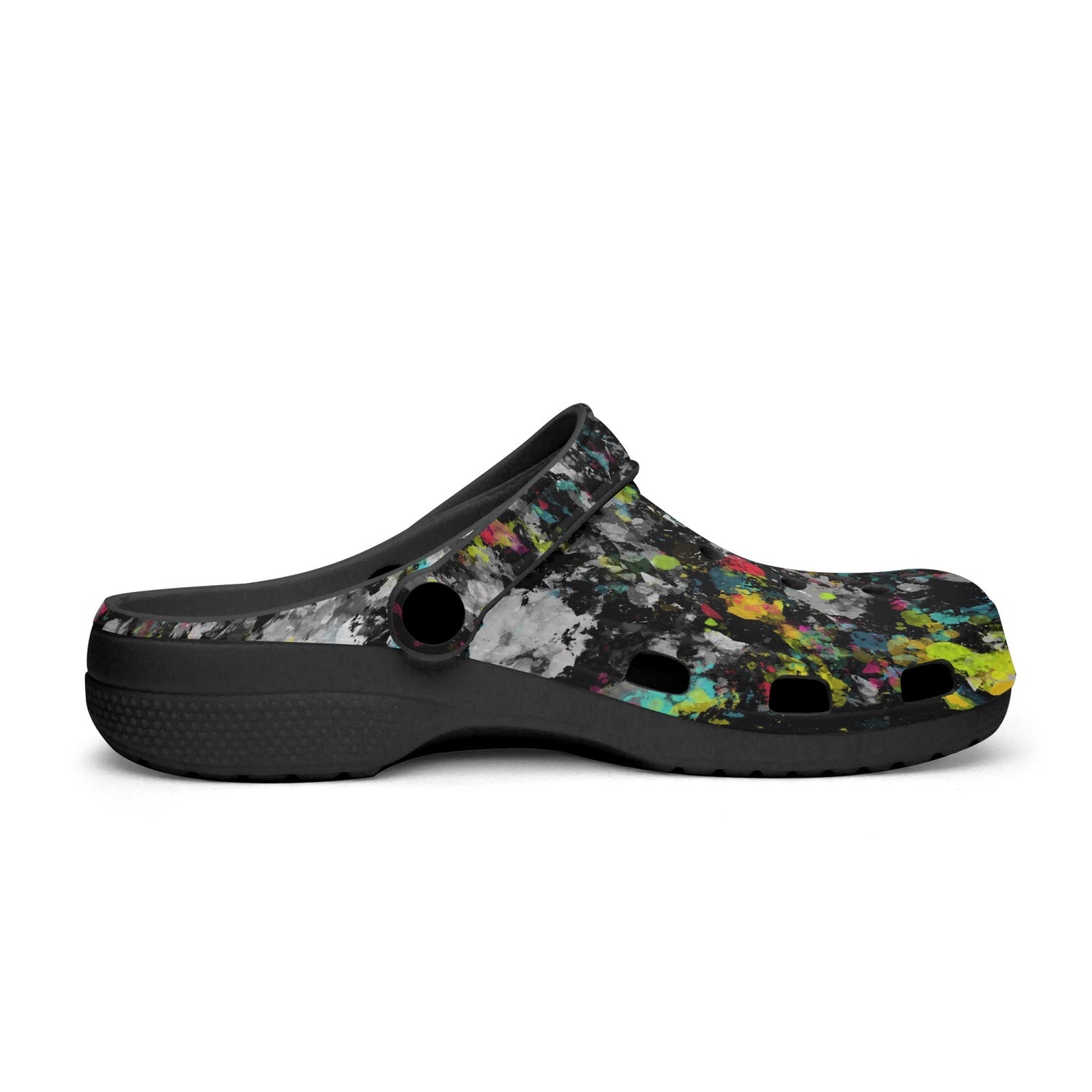 men's lightweight clogs abstract black with arch support 