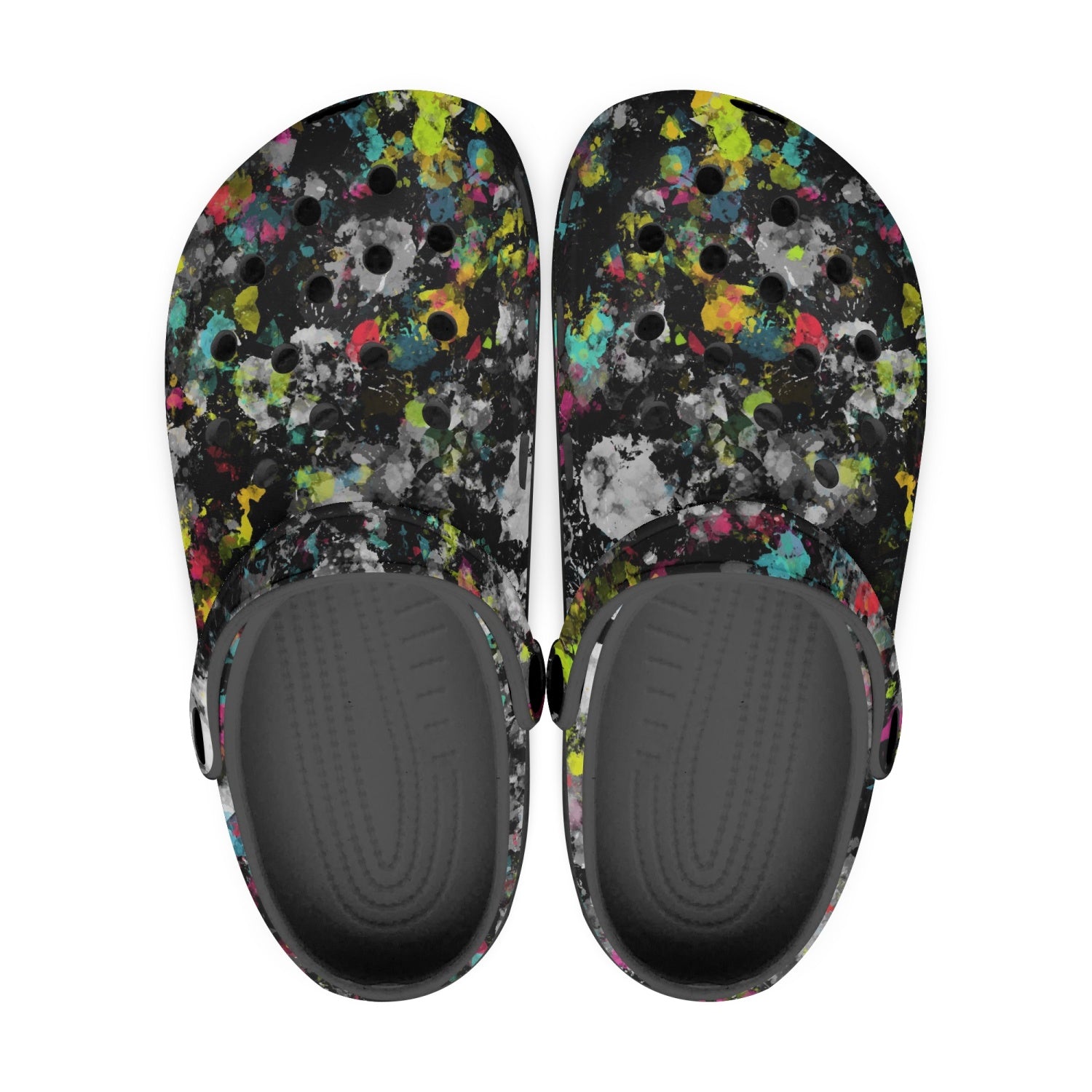 men's lightweight clogs abstract black with arch support 