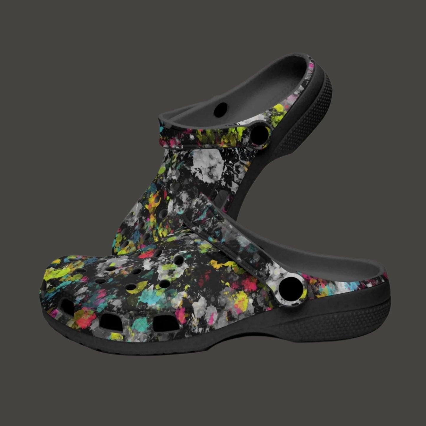 men's lightweight clogs abstract black with arch support 