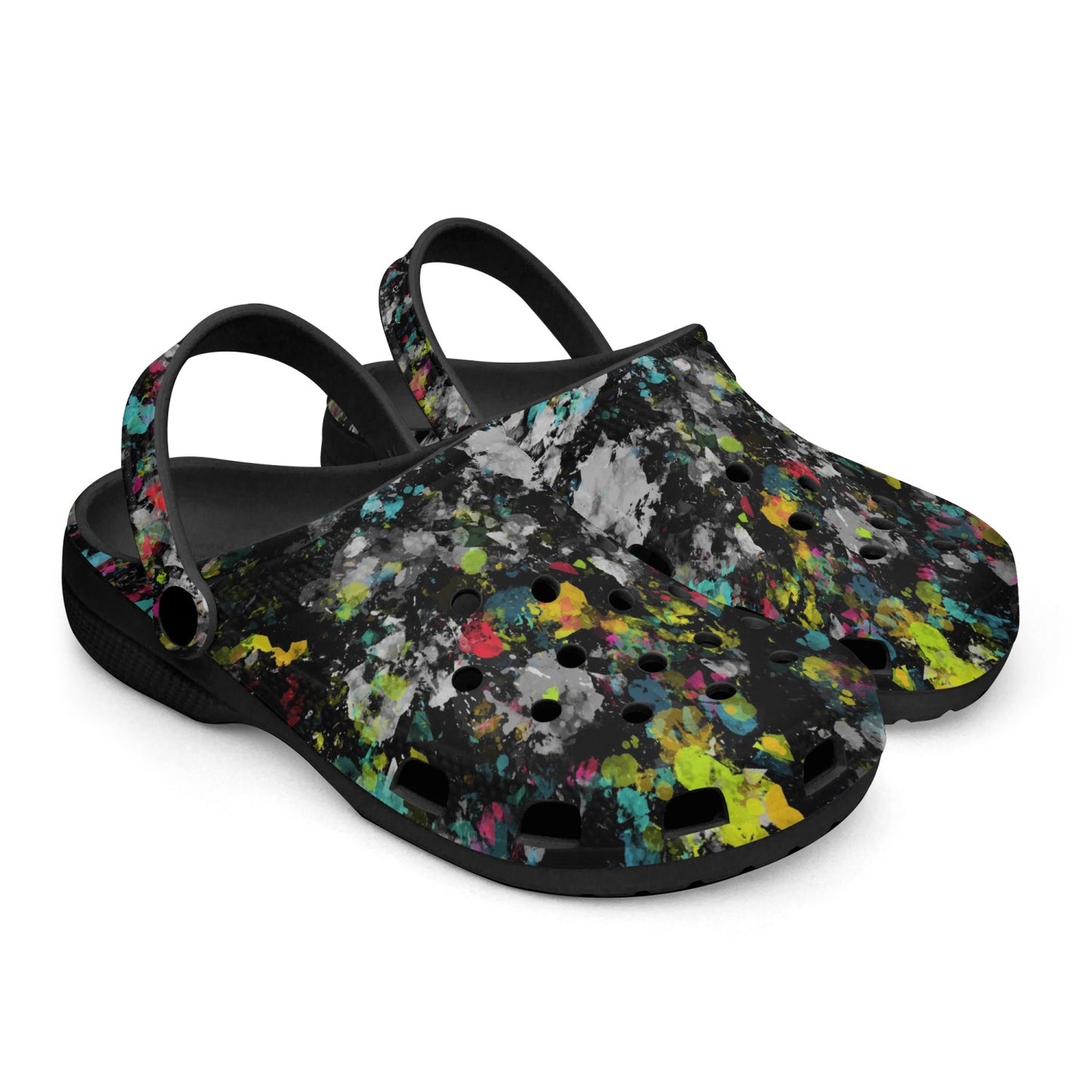 men's lightweight clogs abstract black with arch support 