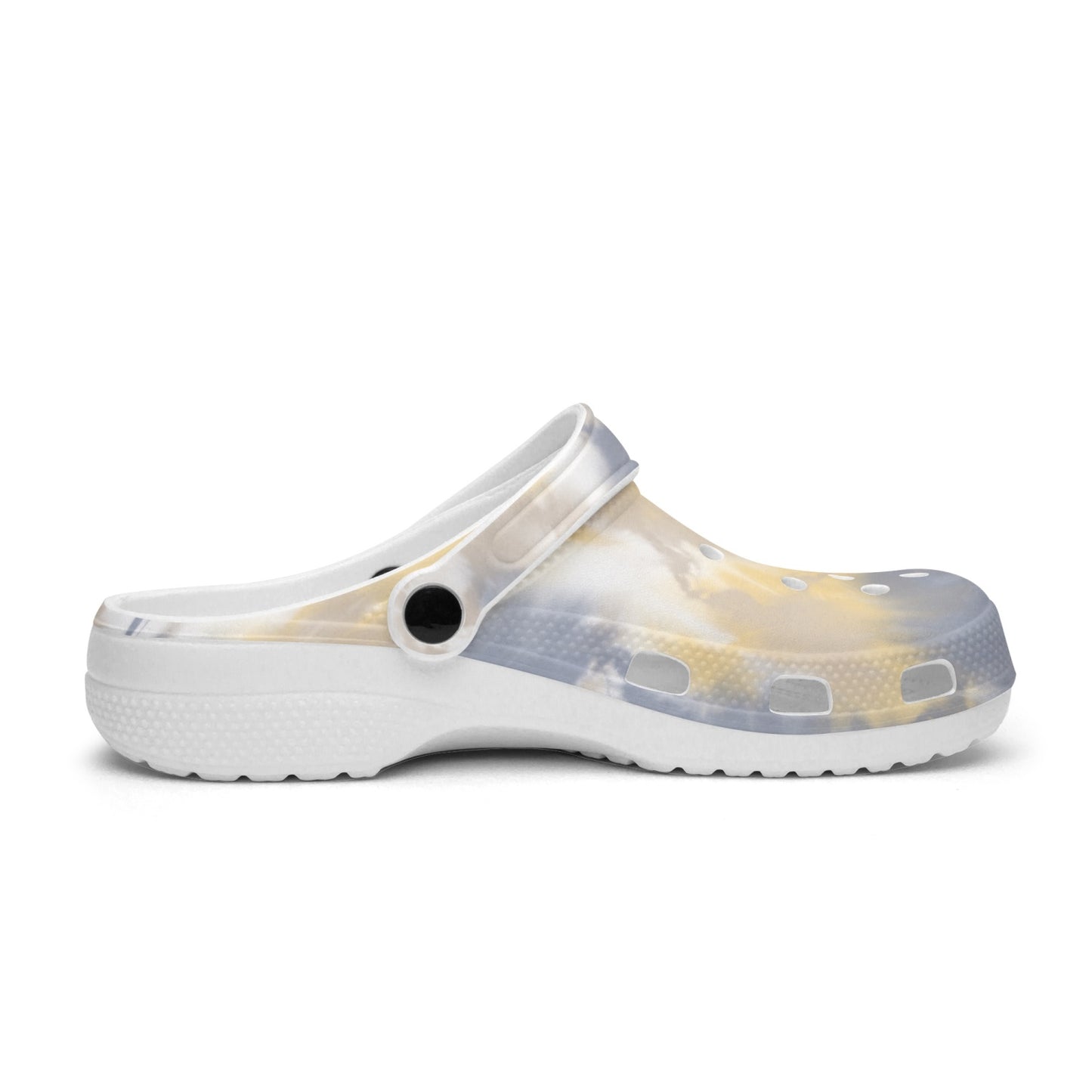 men's lightweight clogs abstract blue with white base