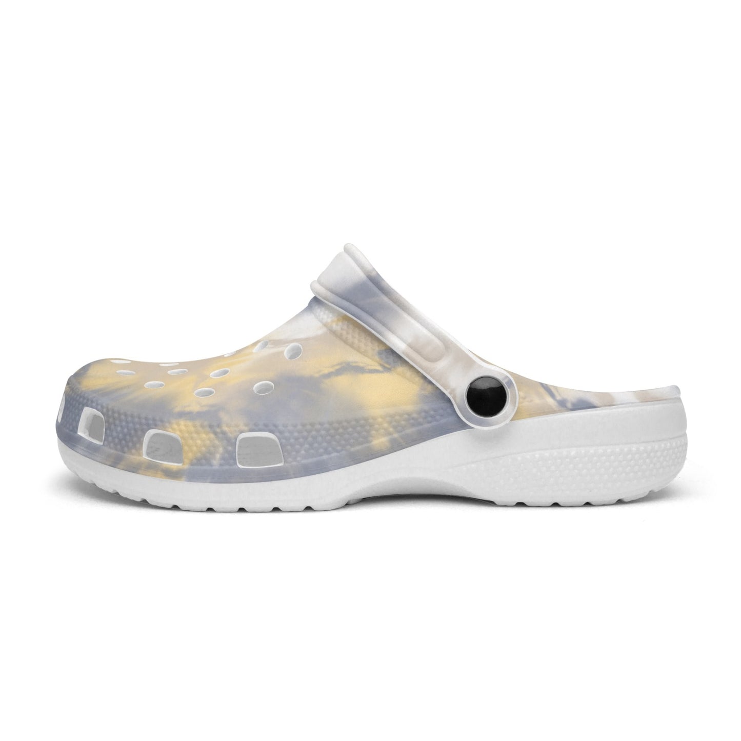 men's lightweight clogs abstract blue with white base