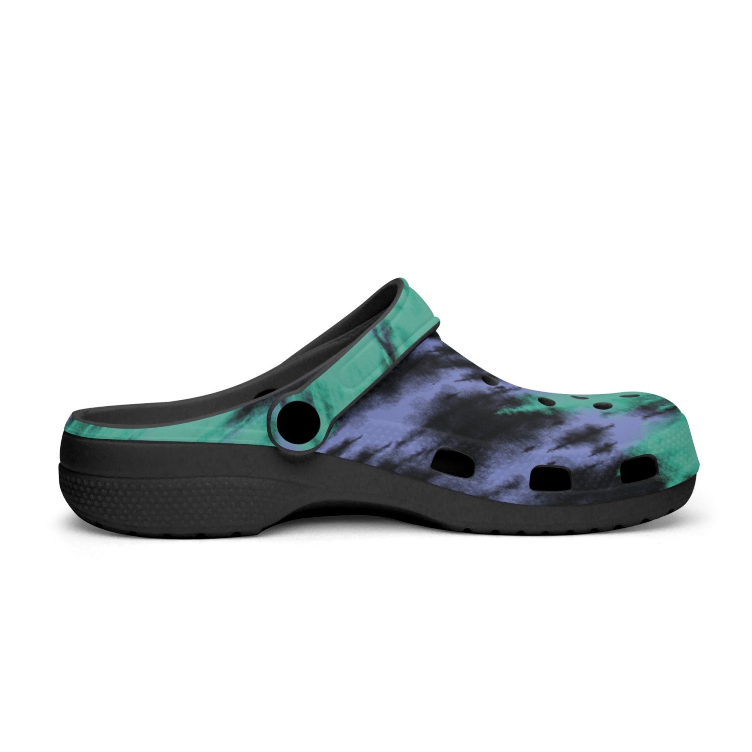 men's lightweight clogs tie dye with heel support