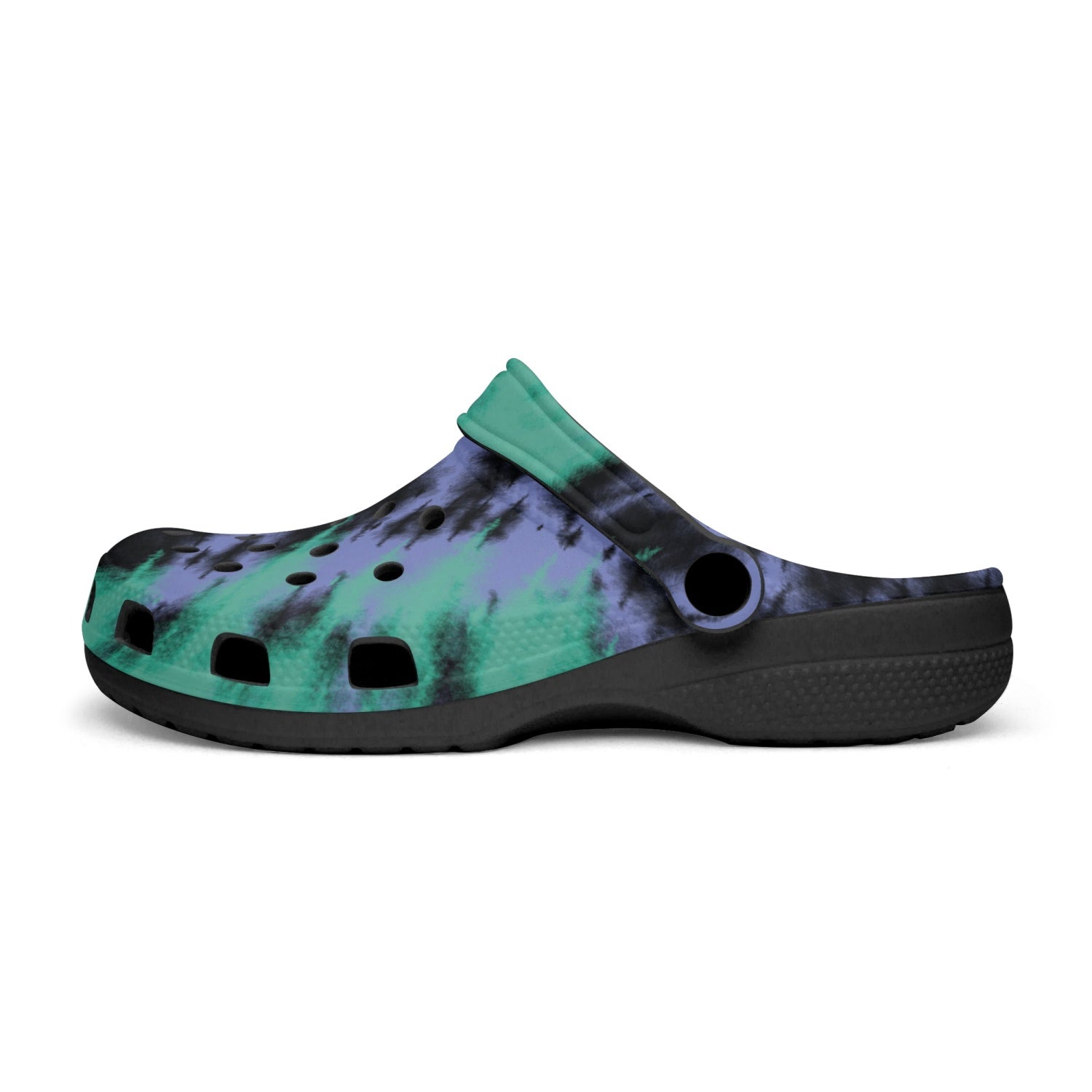 men's lightweight clogs tie dye with heel support