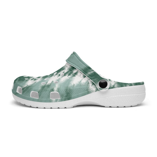 men's lightweight clogs tie dye sage with heel support