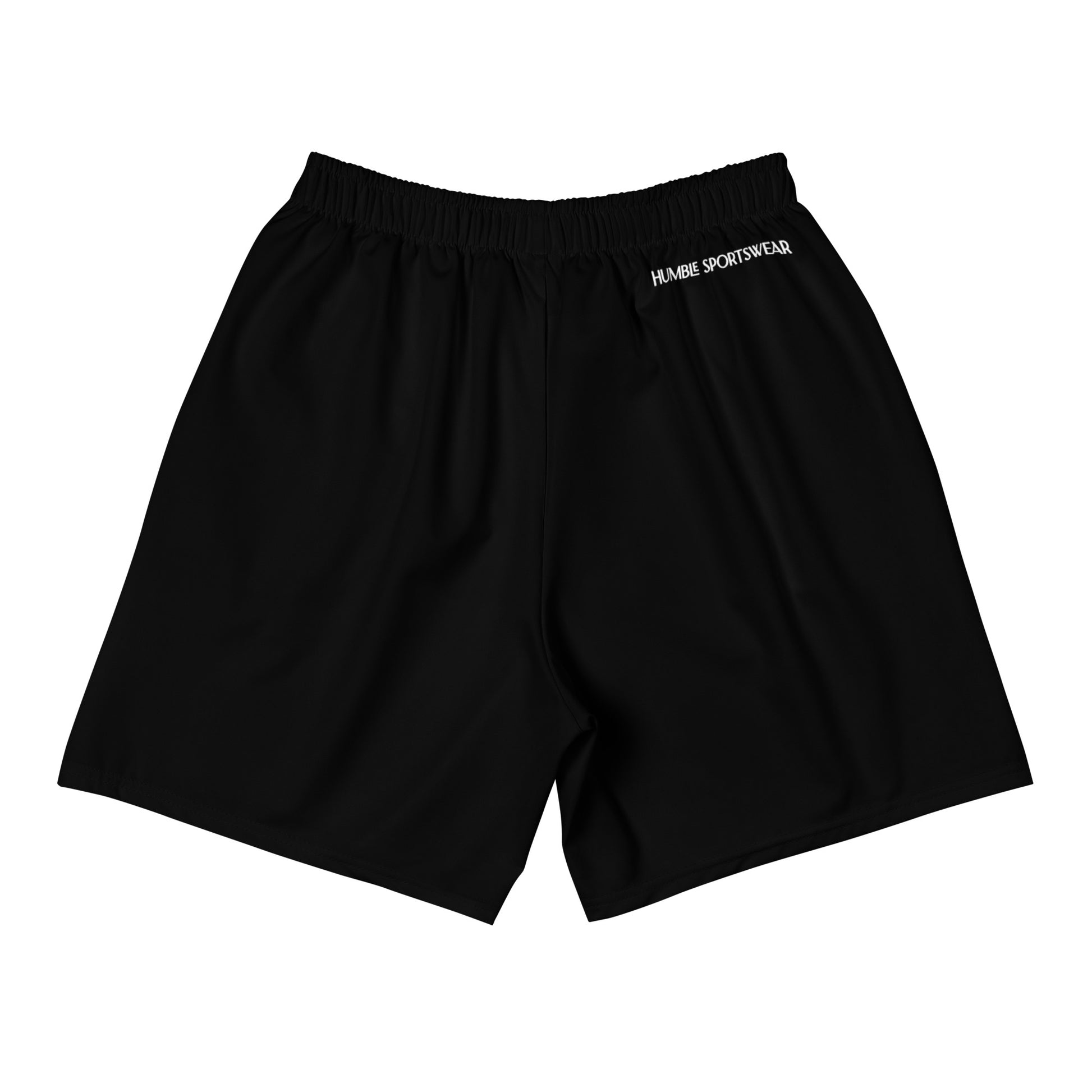 men's long athletic shorts black