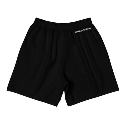 men's long athletic shorts black