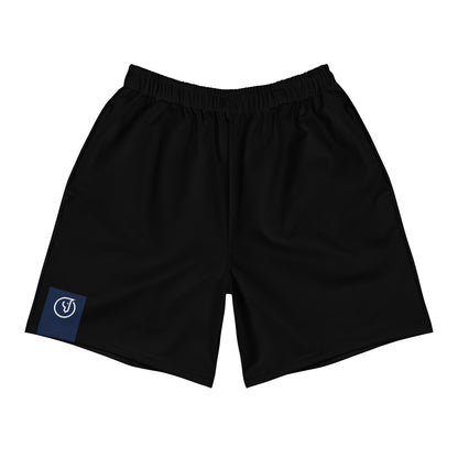 men's long athletic shorts black