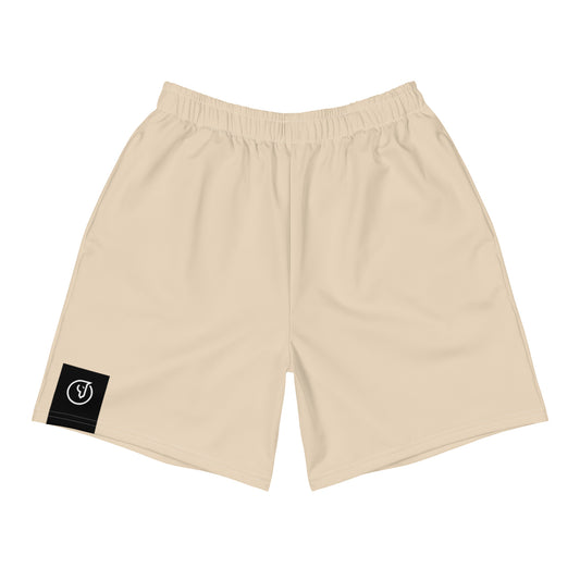 men's long athletic shorts beige 