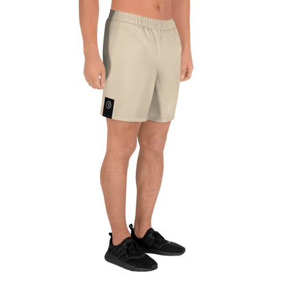 men's long athletic shorts beige 