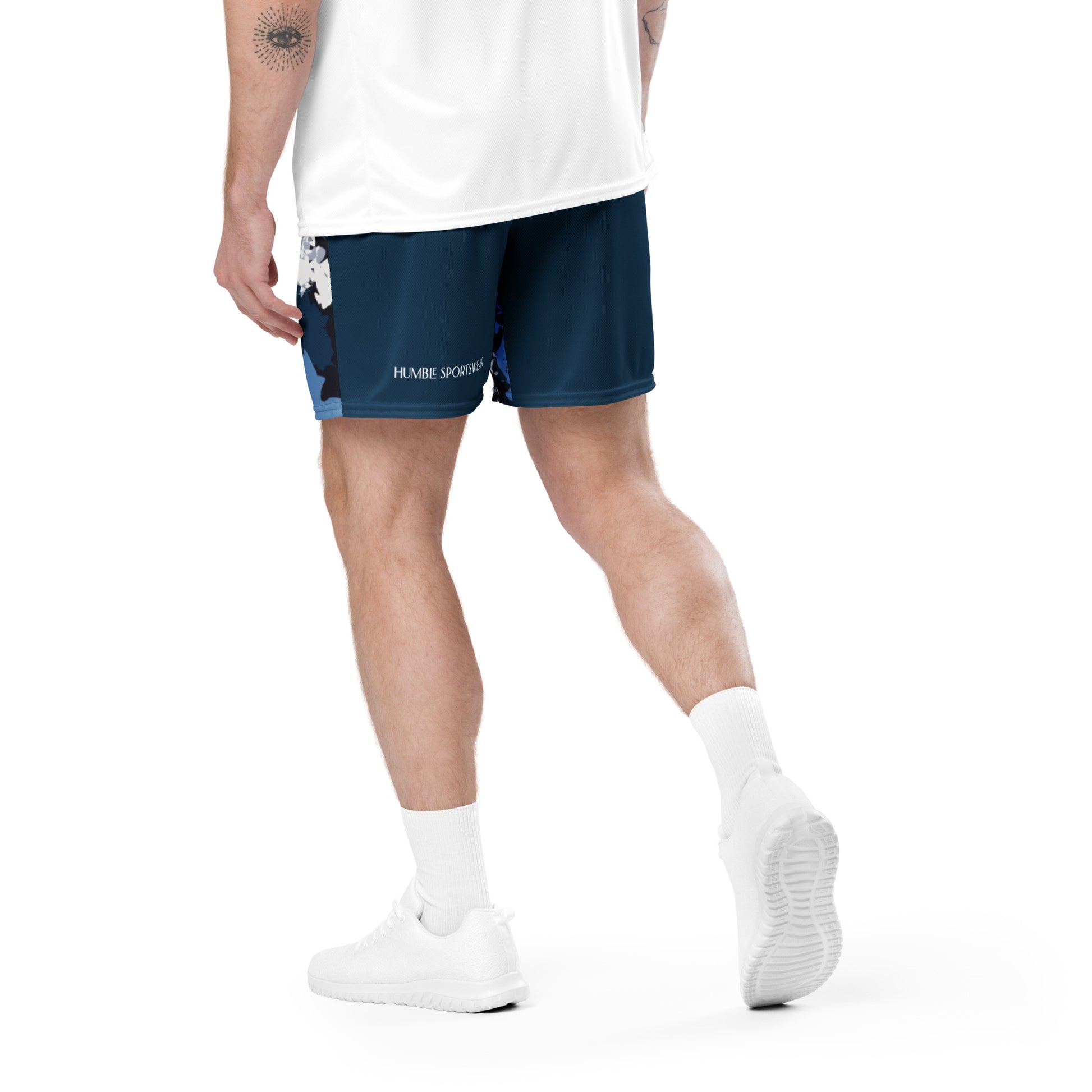 recycled men's mesh shorts blue 