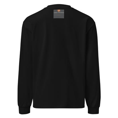 back view of men's fleece crewneck black sweatshirt 