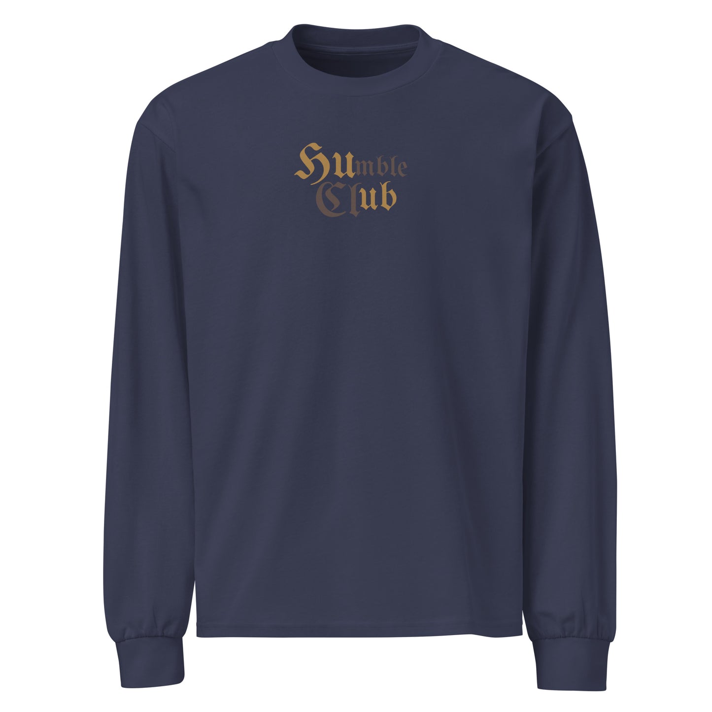 front view of men's blue graphic sweatshirt 