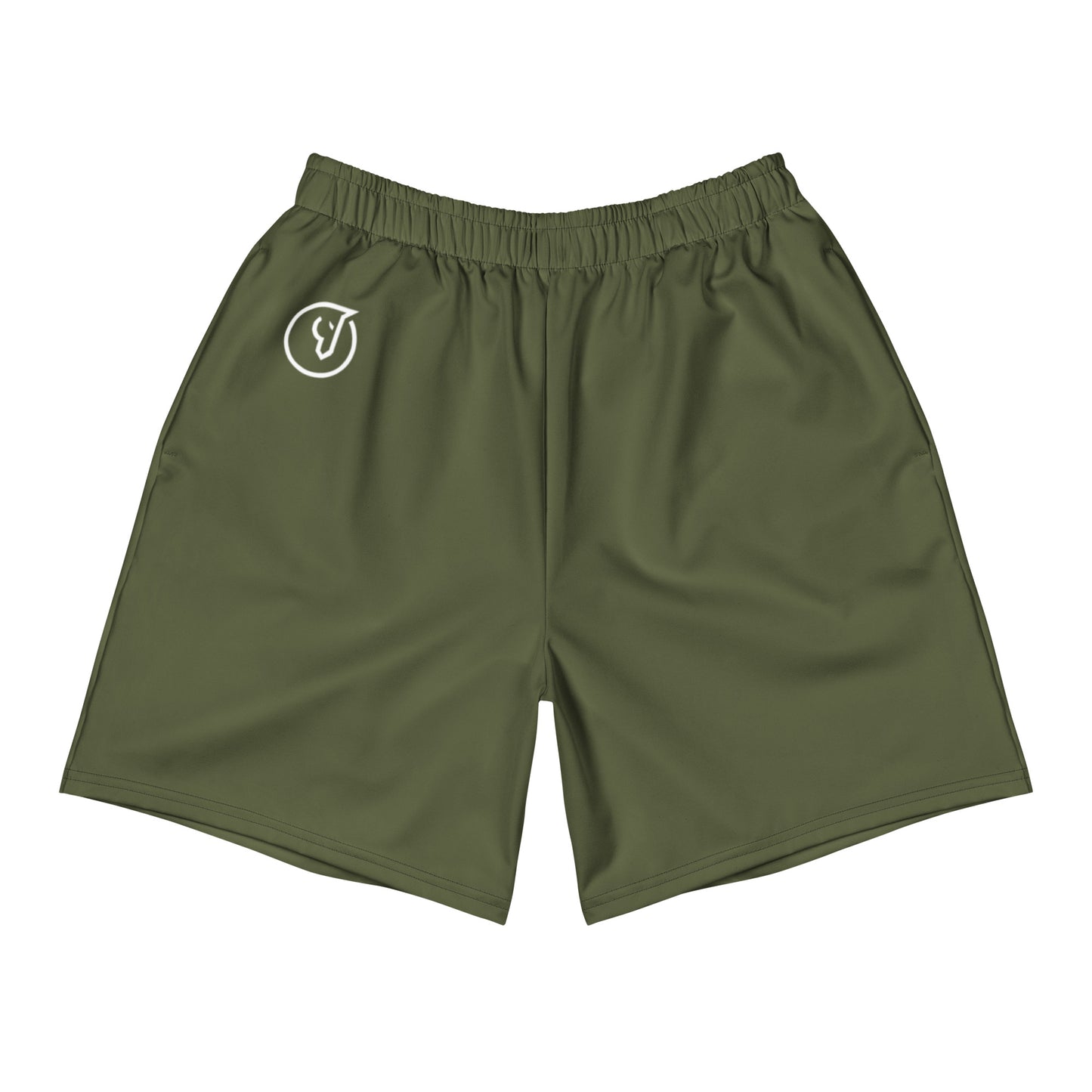 men's olive green athletic long shorts