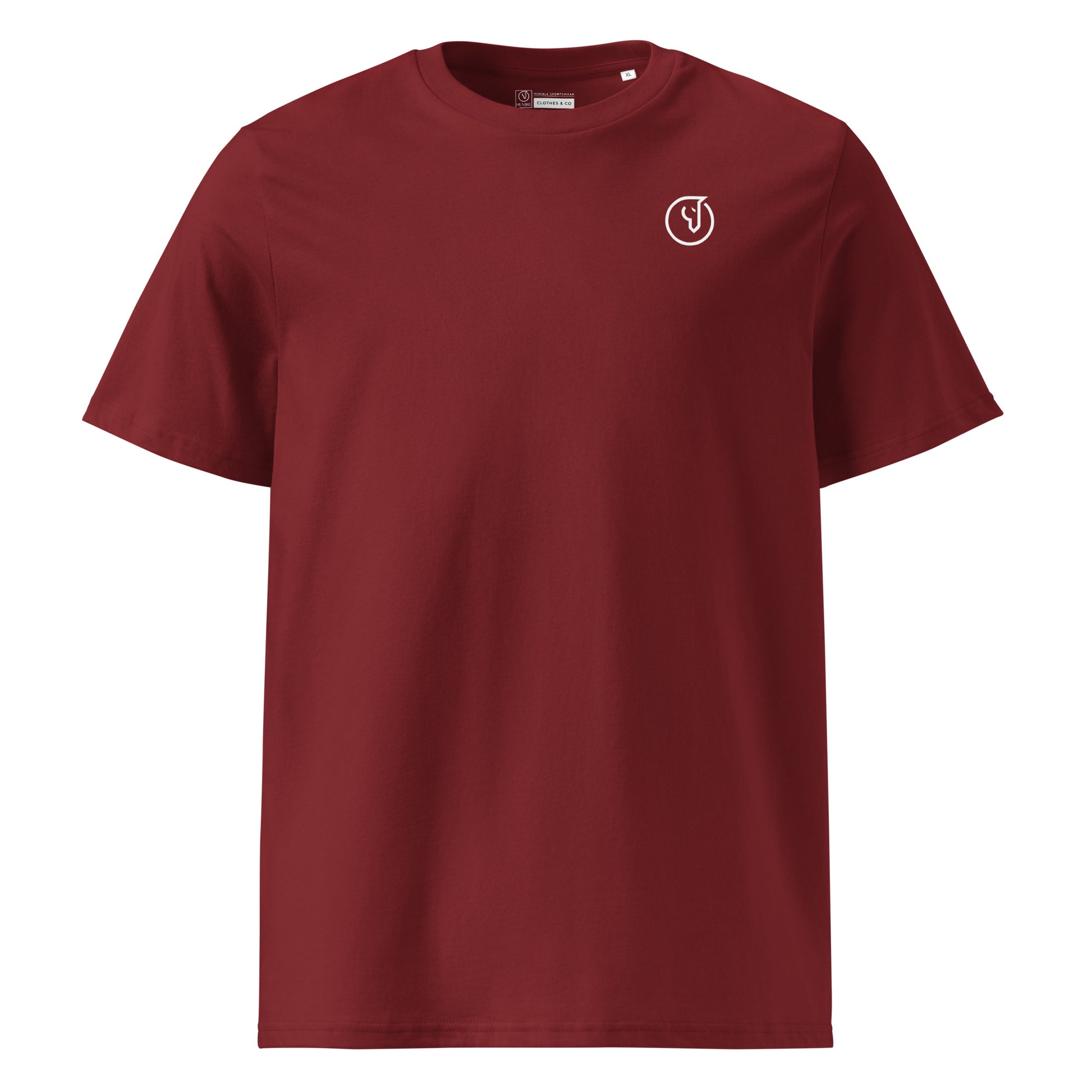 minimalist men's burgundy casual tee