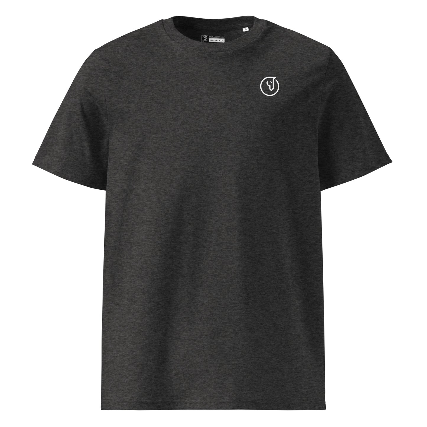 grey ribbed neck short sleeve men's shirt 