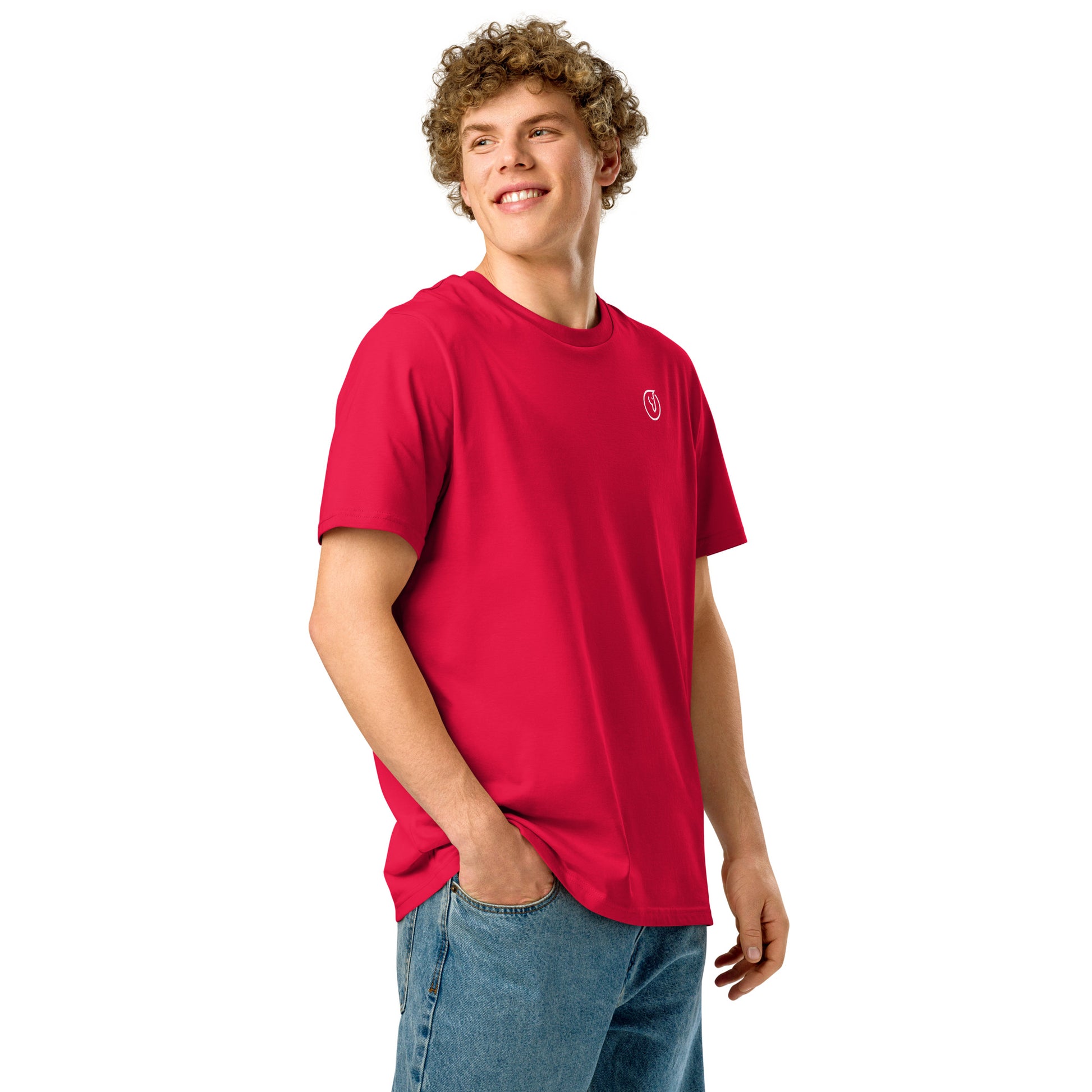 Men's Casual Organic Ribbed Neck T-Shirt - Mirfia